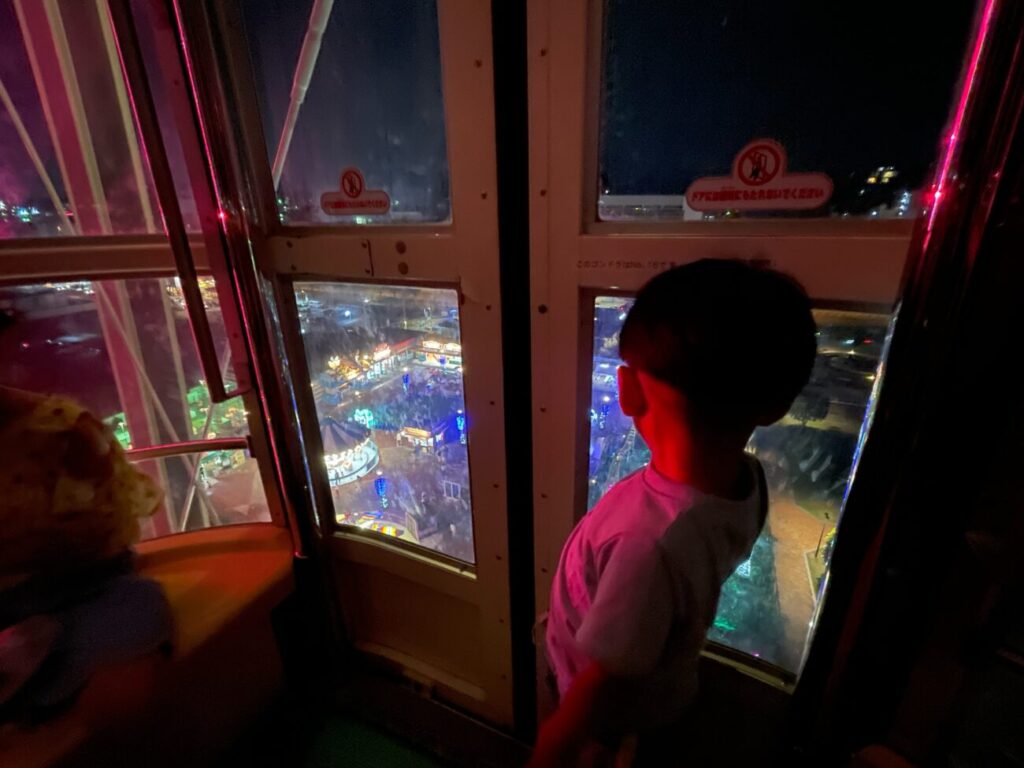 はい！からっと横丁の大観覧車から見る夜景