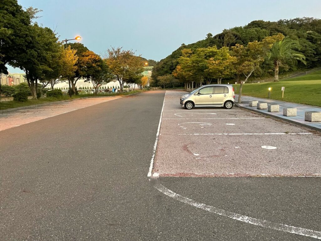 長門市総合公園の駐車場
