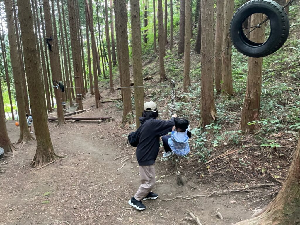十種ヶ峰ウッドパークオートキャンプ場のターザンの森